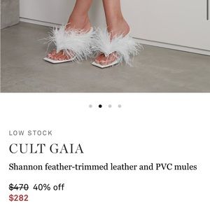 Cult Gaia Feather Detail Mules (never worn)